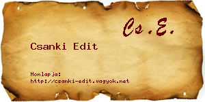 Csanki Edit névjegykártya
